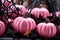 pink pumpkins black bats stylish halloween interior decoration, Generative AI