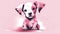 Pink puppy illustration, cute dog, generative AI