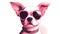 Pink puppy illustration, cute dog, generative AI
