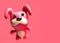 Pink puppy monster in pink background