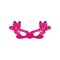 Pink purple color carnival mask with colorful feather