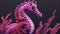 Pink purple colorful seahorse