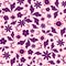 Pink and purple seamless pattern inspired by balkan folk motifs. Repetitive background with polish and hungarian ethnic elements