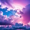 pink and purple sky filled with lots of white clouds and pink and purple clouds