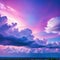 pink and purple sky filled with lots of white clouds and pink and purple clouds