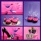 Pink and purple theme Happy New Year collage