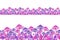 Pink and purple toadstool watercolor seamless border