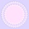 Pink purple and white scalloped lacy edge embroidery circle doilies, card template, vector