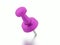 Pink push pin rendered isolated