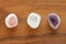 Pink quartz, amethyst, rock crystal, smoky quartz. Collection of