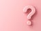 Pink question mark isolate on pink pastel color wall background