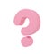 Pink question mark symbol isolated on white background with clipping path. High detailed 3D font character, Modern font