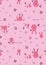 Pink rabbit bunny seamless repeated pattern for baby apparels