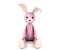 Pink rabbit doll isolated