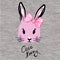 Pink rabbit with pink bow t shirt print