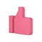 Pink realistic 3d like. Volumetric symbol in simple design