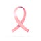 Pink realistic AIDS ribbon icon on white