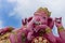 The pink reclining Ganesha statue, Hindu god, god of success. Sleeping style