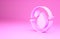 Pink Recycle clean aqua icon isolated on pink background. Drop of water with sign recycling. Minimalism concept. 3d