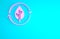 Pink Recycle symbol and leaf icon isolated on blue background. Environment recyclable go green. Minimalism concept. 3d