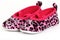 Pink and red baby shoes with a crystal heart on