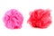 Pink and red body sponge