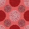 Pink, red, grey pompoms pattern, Seamless Repeat Pattern. Great for nursery room, handmade cards, invitations, wallpaper