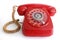 Pink red retro rotary dial telephone