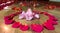 PINK AND RED ROSE PETALS ON FLOOR