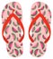 Pink and red vector flip flops with watermelons