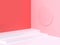 pink-red wall corner scene abstract minimal background with circle shape 3d render