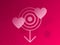 Pink reddish background with heart detail