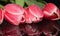 Pink. Reflection. Tulips. Flowers. Drops. Macro