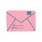 Pink Retro Mail Envelope with Stamp Vector Illustration