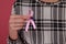 Pink ribbon as a symbol of breast cancer.