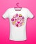 Pink ribbon awareness month charity event print on t-shirt,