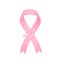 Pink ribbon. Breast cancer awareness month icon