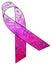 Pink ribbon breast cancer awareness symbol transition colors