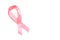 Pink ribbon for breast cancer concept isolated on white background with copy space