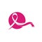 pink ribbon breast cancer icon