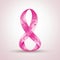 Pink ribbon for charity hope and support