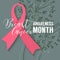 Pink Ribbon on floral background. October Breast Cancer Awareness Month Campaign