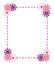 Pink ribbon frame with flowers