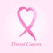Pink ribbon in a heart shape , symbol of the fight against breast cancer in a watercolor style.