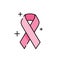 Pink ribbon line icon