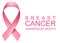 Pink ribbon loop symbol breast cancer awareness month