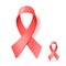 Pink Ribbon sign, Realistic pink ribbon, breast cancer awareness symbol, isolated on white background, eps10, Vector