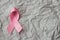 Pink ribbon. Symbol of breast cancer awareness. Health care conception. Preventive measures. October checking time. Women health.