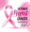 Pink Ribbon symbol drawing for breast cancer
