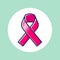 Pink ribbon symbol. Movement against breast cancer.